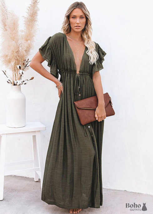 White Boho Maxi Dress Enjoli